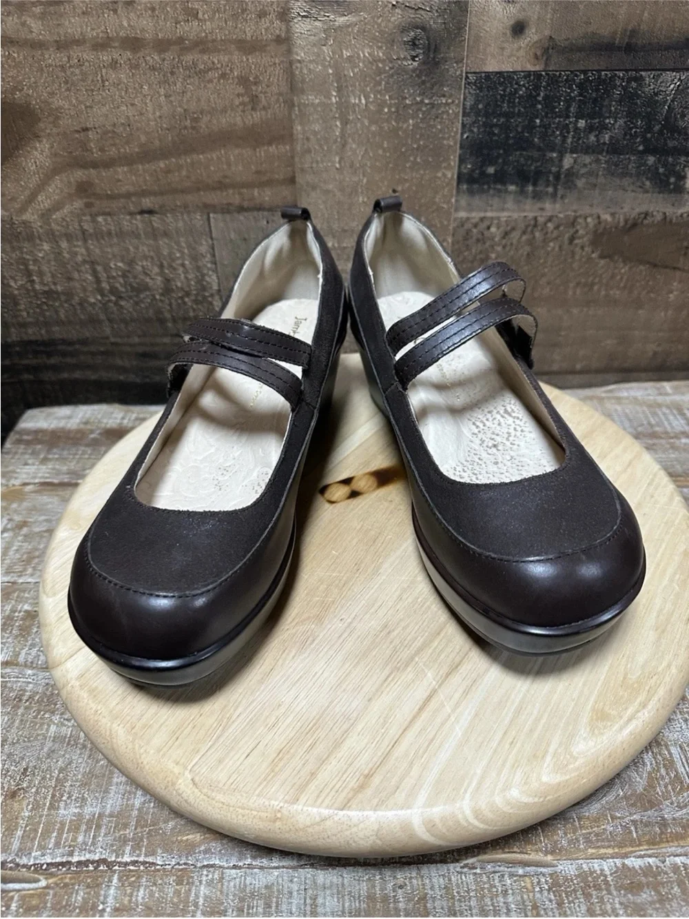 Jambu Scarlet Too Mary Jane Wedge Shoe Womens 10 Brown Leather Comfort Work Shoe - Picture 4 of 8